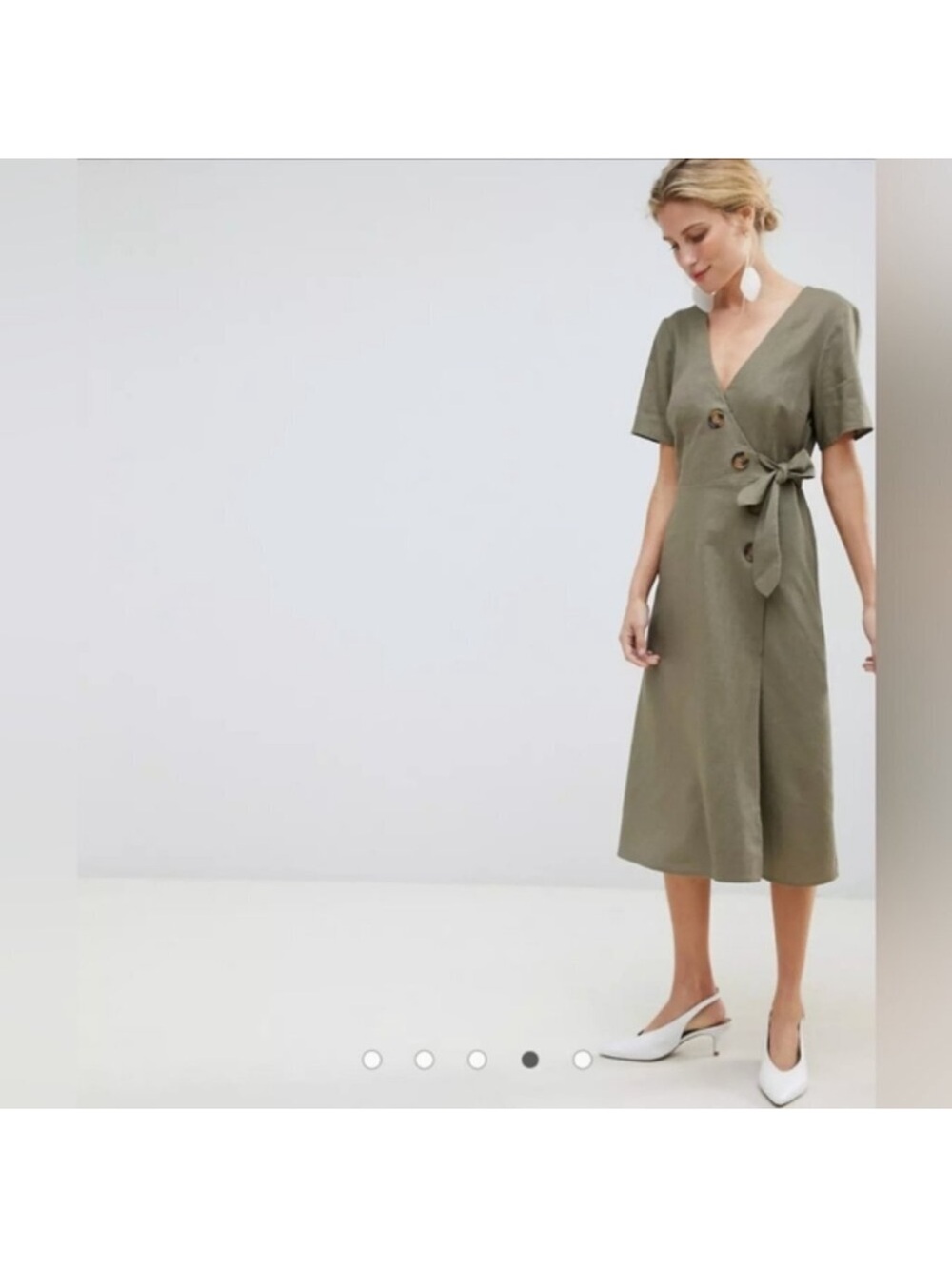 Alessia Pancini | Green Linen Wrap Dress made in Italy M